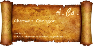 Akerman Csongor névjegykártya